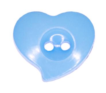 Botón infantil como corazon de plástico en azul oscuro 13 mm 0,51 inch